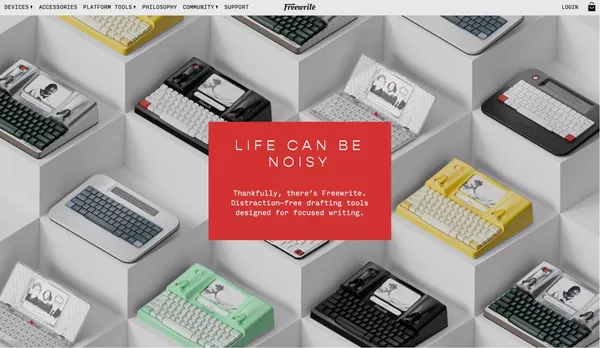 Freewrite: Distraction-Free Writing Tools - Landing design inspiration