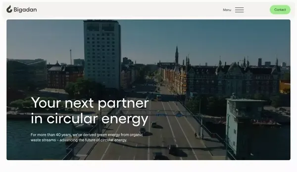 Your next partner in circular energy – Bigadan - Landing design inspiration
