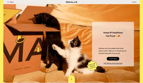 Fresh Human-Grade Cat Food Delivery | Smalls - Landing design inspiration