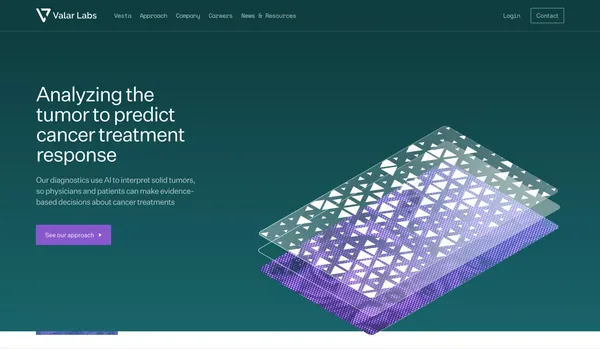 Analyzing the tumor to predict cancer treatment response - Landing design inspiration