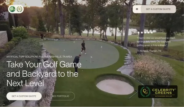 Custom Putting Greens & Artificial Turf in Nashville | 615 Turf - Landing design inspiration