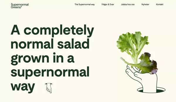 Supernormal Greens | Sallad med gott samvete från Ljusgårda - Landing design inspiration