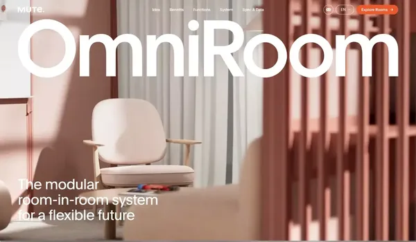 Modular room-in-room system flexible office future | OmniRoom by Mute - Landing design inspiration