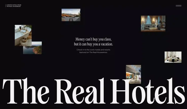 Curated Luxury Hotels from The Real Housewives | The Real Hotels - Landing design inspiration