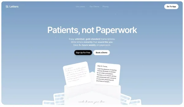 Letters.App - Write Medical Letters Instantly & AI Medical Scribe - Landing design inspiration