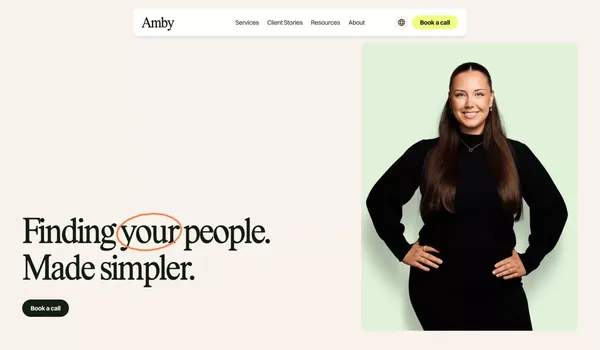 Amby - Recruiting & HR Services to Grow Your Team. - Landing design inspiration