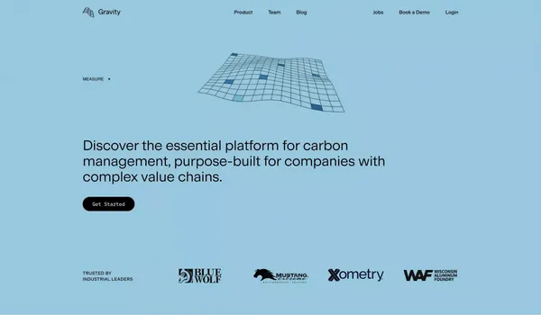 Gravity Climate - Landing design inspiration