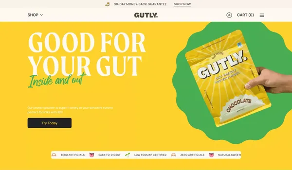 Gutly | Super friendly, to your sensitive tummy! - Landing design inspiration