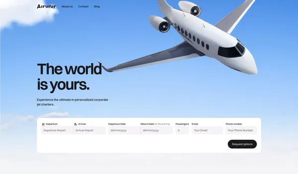 Corporate Jet Charters | Airvoir - Landing design inspiration