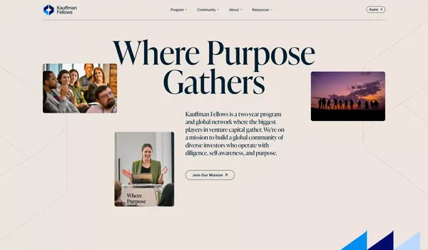 Kauffman Fellows | Where Purpose Gathers - Landing design inspiration