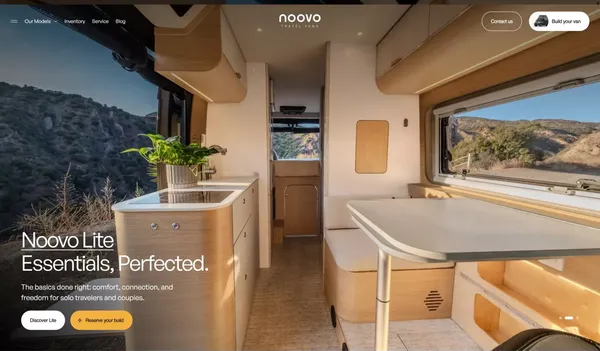 Noovo Camper Vans | the Luxury of Home in a Class B RV - Landing design inspiration