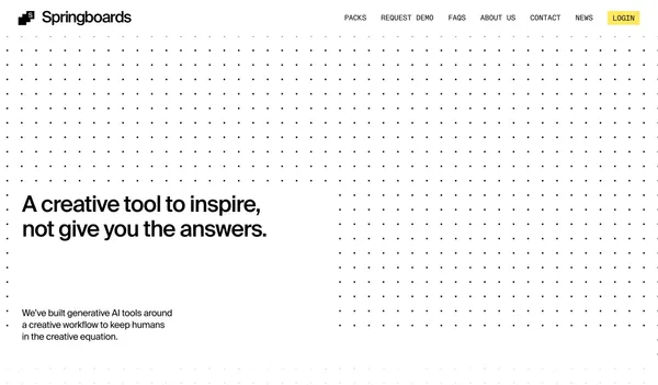 Springboards -  The Creative AI Tool for Agencies & Strategists - Landing design inspiration