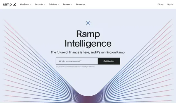The Future of AI in Finance is Here | Ramp Intelligence - Landing design inspiration