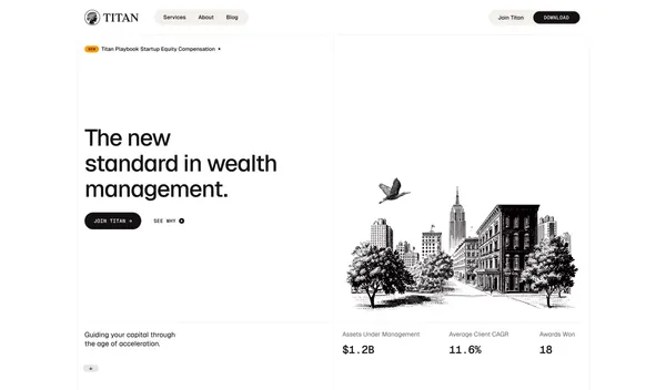 Titan | Wealth Management - Landing design inspiration