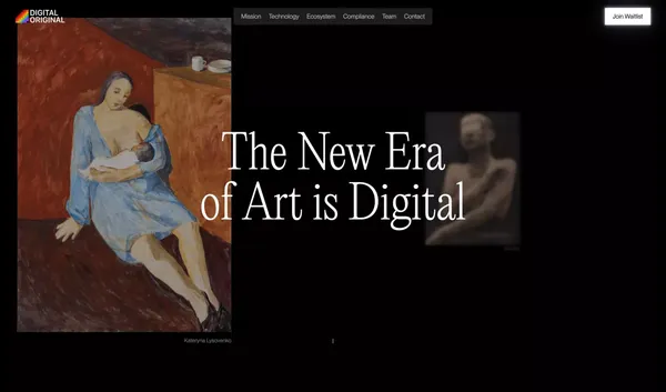 Digital Original™: The New Era of Art is Digital - Landing design inspiration