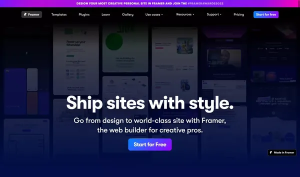 Framer: Ship sites with style - Landing design inspiration