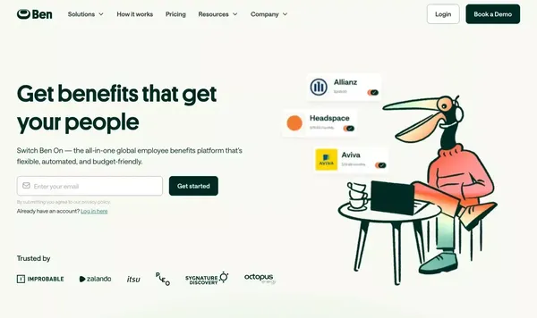 Ben | The Best Flexible Employee Benefits Platform - Landing design inspiration