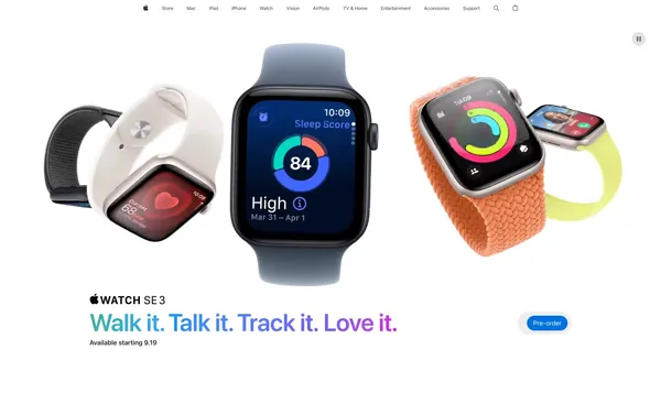 Apple Watch SE 3 - Apple - Landing design inspiration