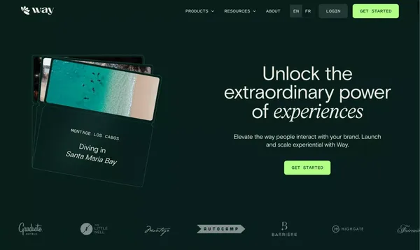 Way | The all-in-one experiential platform - Landing design inspiration