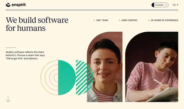 Enspirit | Software for humans - Landing design inspiration