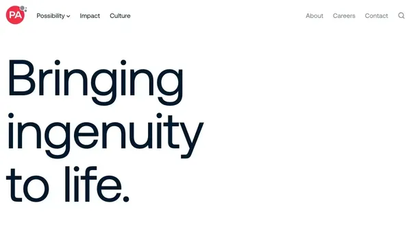 Bringing Ingenuity to Life. | PA Consulting - Landing design inspiration