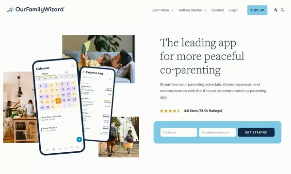 OurFamilyWizard - Best Co-Parenting App for Child Custody - Landing design inspiration