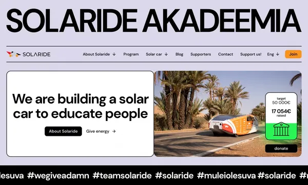 Solaride - Landing design inspiration
