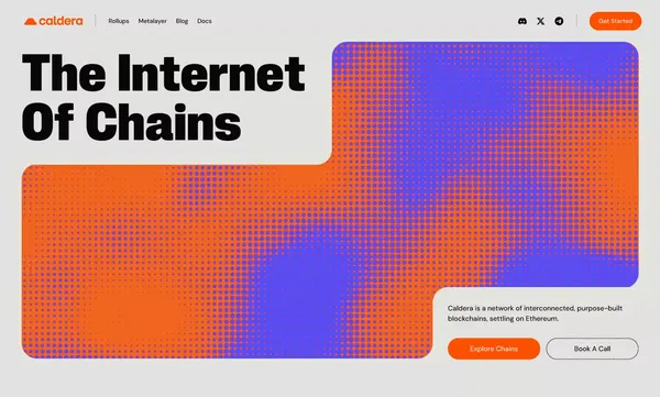 Caldera - The Internet of Chains - Landing design inspiration