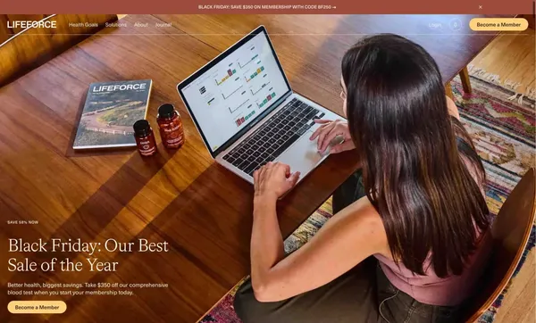 Lifeforce: Your Longevity Partner - Landing design inspiration