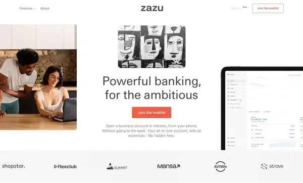 Zazu | Banking for the ambitious - Landing design inspiration