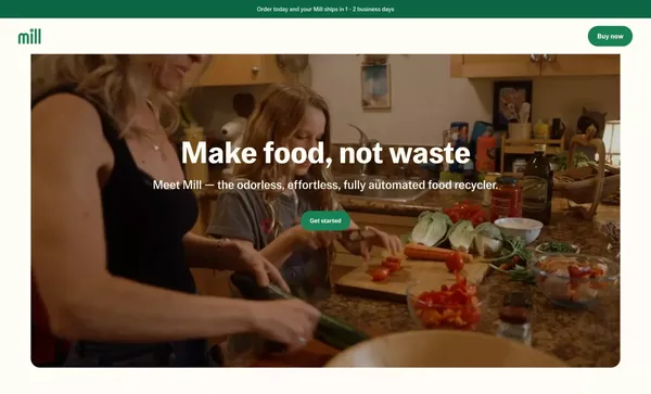 Mill: never waste food again - Landing design inspiration