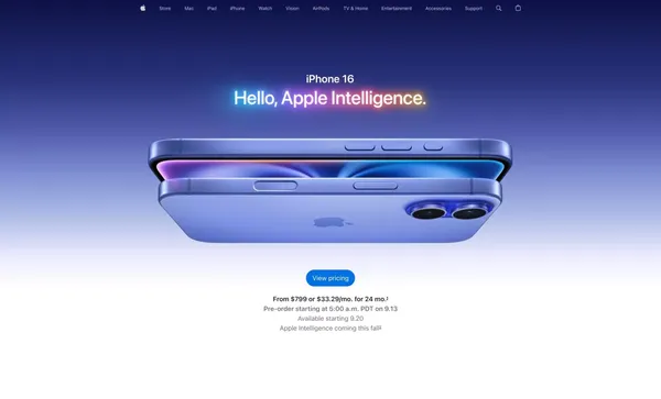 iPhone 16 and iPhone 16 Plus - Apple - Landing design inspiration