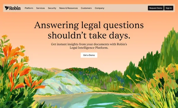 Robin | Legal AI | AI-Powered Contract Software - Landing design inspiration