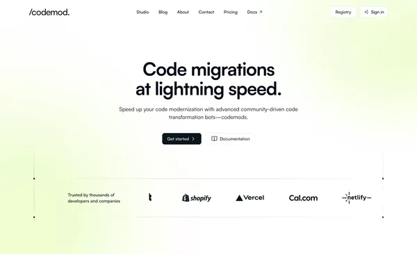 Codemod - Landing design inspiration