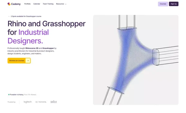 Cademy | Live CAD Academy for Industrial Design Professionals - Landing design inspiration