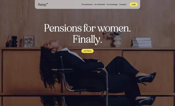 Penny | The Pension You Actually Asked For | Women's Pension Solution - Landing design inspiration
