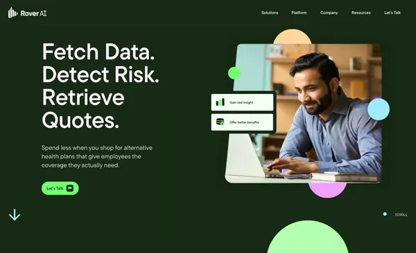Rover AI | Alternative healthcare plans for small business - Landing design inspiration