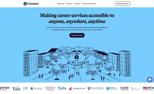 uConnect: The first ever all-in-one virtual career center platform - Landing design inspiration