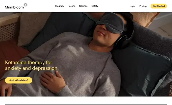 Mindbloom: ketamine therapy for anxiety and depression - Landing design inspiration