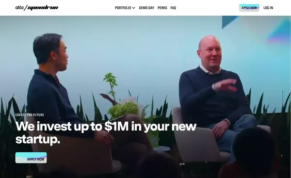 a16z speedrun - Landing design inspiration