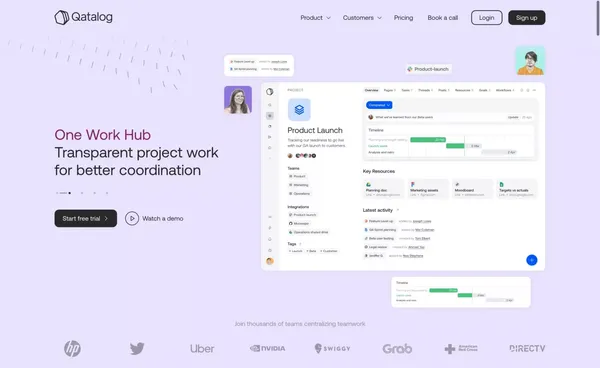 Work Hub | Qatalog - Landing design inspiration