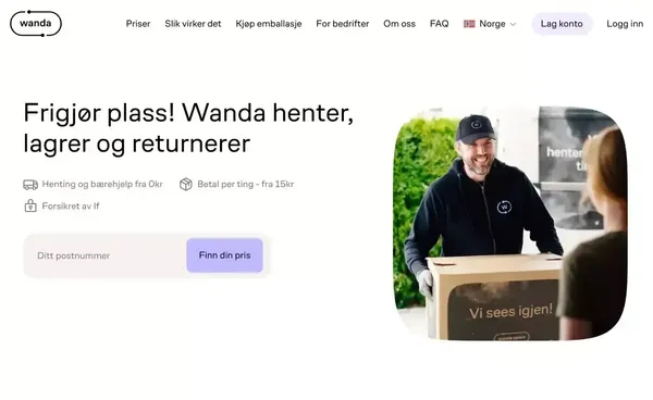 Henter, lagrer, tar vare på og returner tingene dine  - Wanda - Landing design inspiration