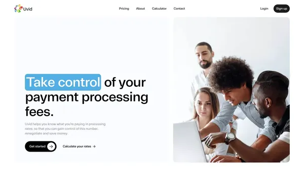 Uvid | Lowering Credit Card Processing Fees - Landing design inspiration