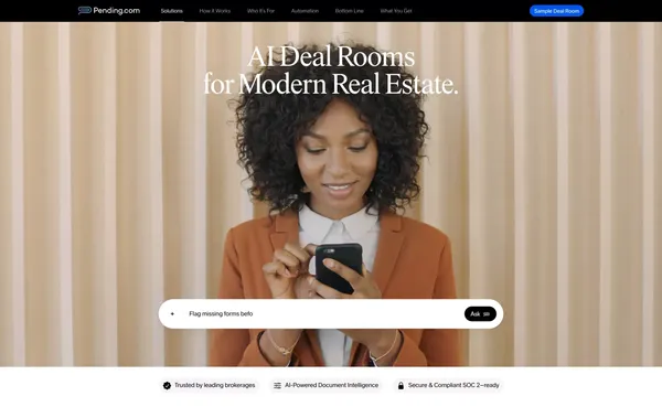Pending.com - Landing design inspiration
