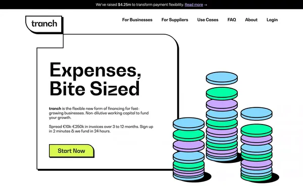 Tranch - Landing design inspiration
