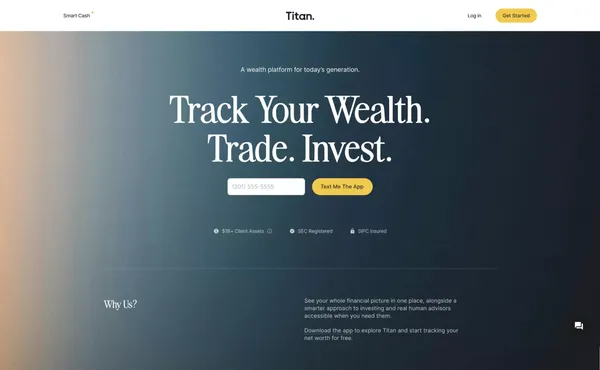 Titan - Track Your Wealth. Trade. Invest. - Landing design inspiration