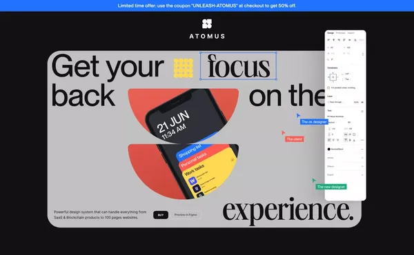 Atomus® — Design System for Figma - Landing design inspiration