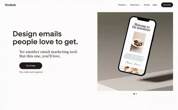 Flodesk | Design emails people love to open. Sell online. - Landing design inspiration