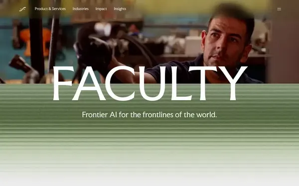 Faculty AI - Frontier AI for the frontlines of the world - Landing design inspiration