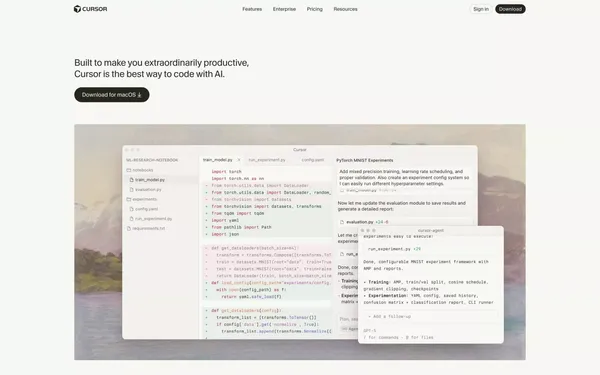 Cursor: The best way to code with AI - Landing design inspiration